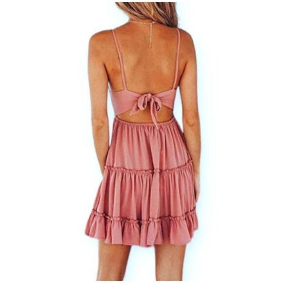 Hirigen PEACH/PINK CROCHET TOP DRESS SZ.S EUC. - Picture 2 of 10